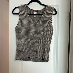 3/$15 Anne Klein Black Gold Top Old Money Preppy Chic Workwear Minimalist L